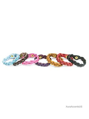 Genuine Leather Braided Diffuser Bracelet Set of 7 Aromatherapy Essential Oil